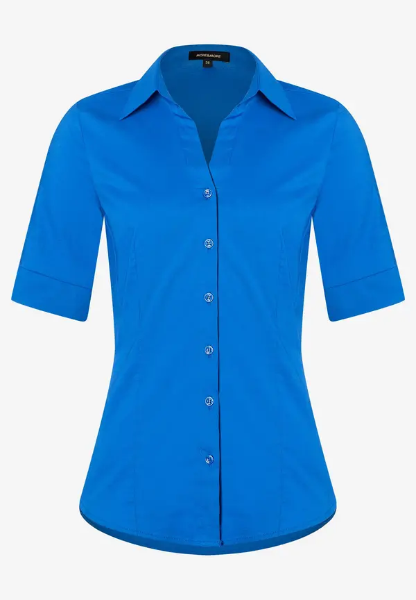 More & More Baumwoll/Stretch Bluse, Magic Blue, Sommer-Kollektion