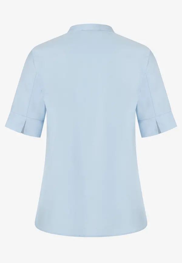 More & More Baumwoll/Stretch Bluse Mit Stehkragen, Hellblau, Sommer-Kollektion