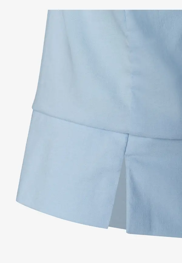 More & More Baumwoll/Stretch Bluse Mit Stehkragen, Hellblau, Sommer-Kollektion