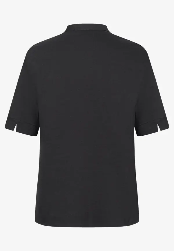 More & More Baumwoll/Stretch Bluse Mit Stehkragen, Schwarz, Sommer-Kollektion