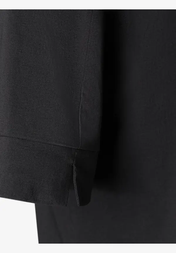 More & More Baumwoll/Stretch Bluse Mit Stehkragen, Schwarz, Sommer-Kollektion