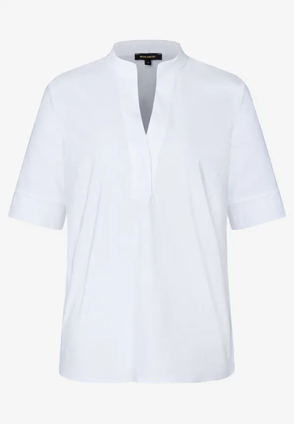 More & More Baumwoll/Stretch Bluse Mit Stehkragen, Weiß, Sommer-Kollektion