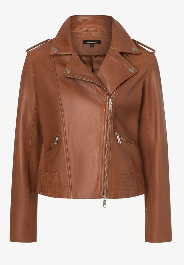 More & More Biker-Lederjacke, Hazel Brown, Herbst-Kollektion