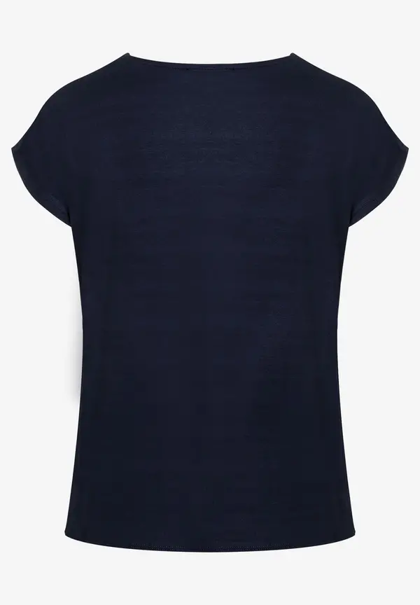 More & More Blusenshirt, Grafischer Print, Marine/hellblau, Frühjahrs-Kollektion