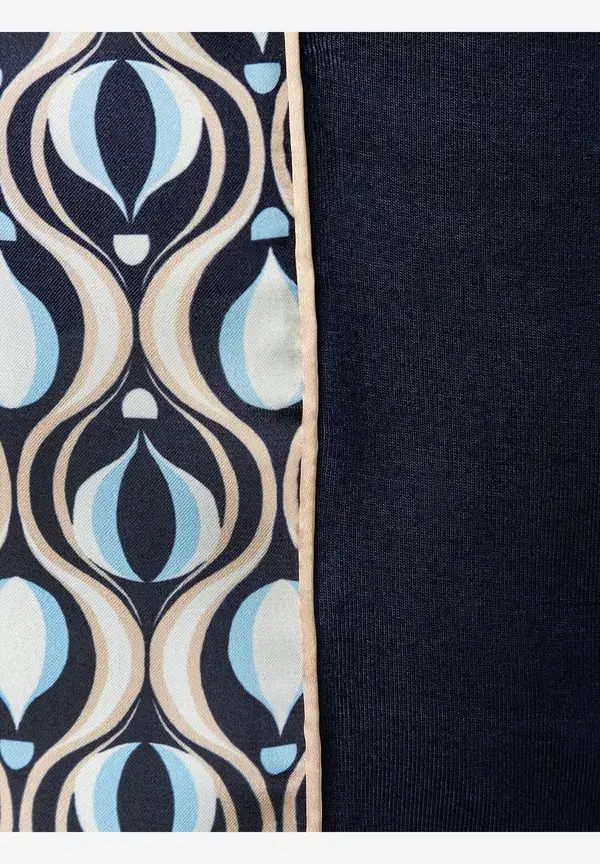 More & More Blusenshirt, Grafischer Print, Marine/hellblau, Frühjahrs-Kollektion