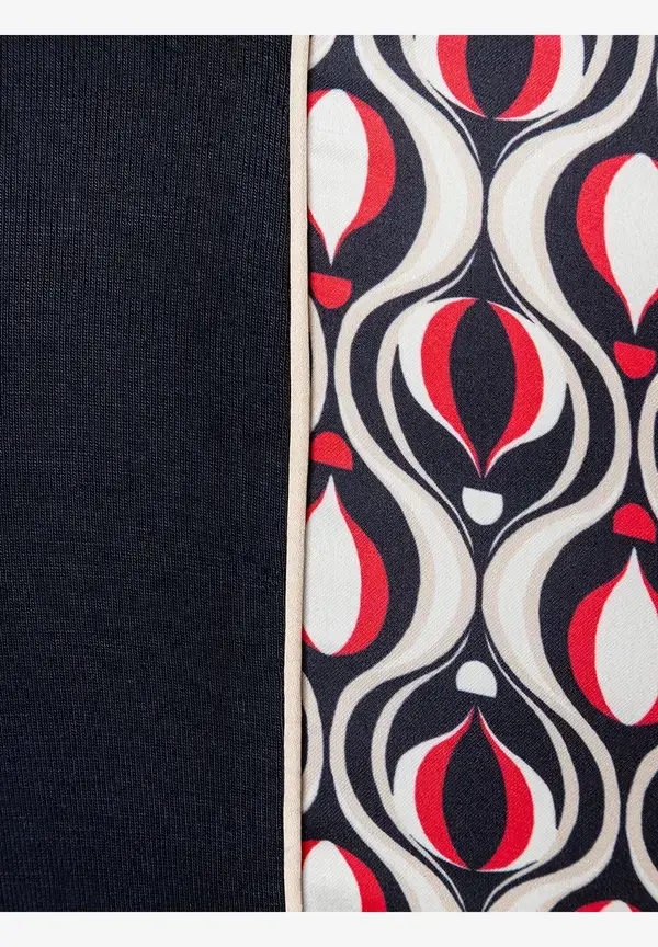 More & More Blusenshirt, Grafischer Print, Marine/rot, Frühjahrs-Kollektion