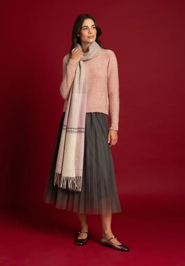 More & More Bouclé-Pullover, Rose Flush, Herbst-Kollektion