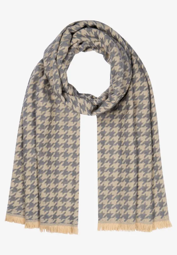 More & More Breiter Schal, Beige/grau Karierte, Herbst-Kollektion