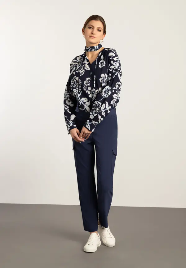 More & More Cargohose, Estate Blue, Frühjahrs-Kollektion