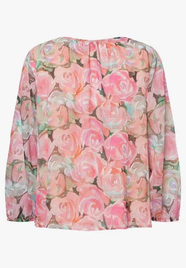 More & More Chiffonbluse, Rosenprint, Sommer-Kollektion