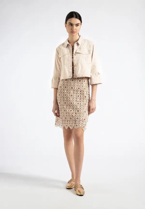 More & More Colored Denim Jacke, Sand, Sommer-Kollektion