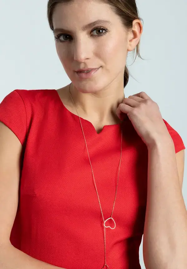 More & More Etuikleid Mit Feiner Struktur, Rot, Frühjahrs-Kollektion