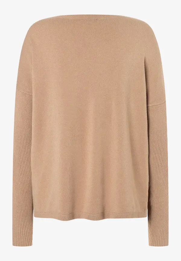 More & More Feinstrick Pullover, Beige Machiato, Herbst-Kollektion