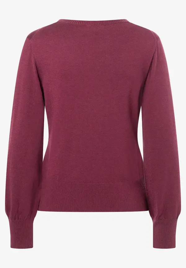 More & More Feinstrickpullover, Bordeaux, Herbst-Kollektion
