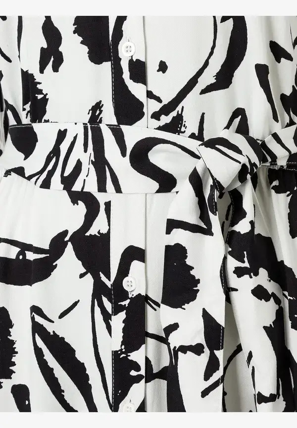 More & More Fließendes Hemdblusenkleid, Ecru/schwarz, Frühjahrs-Kollektion
