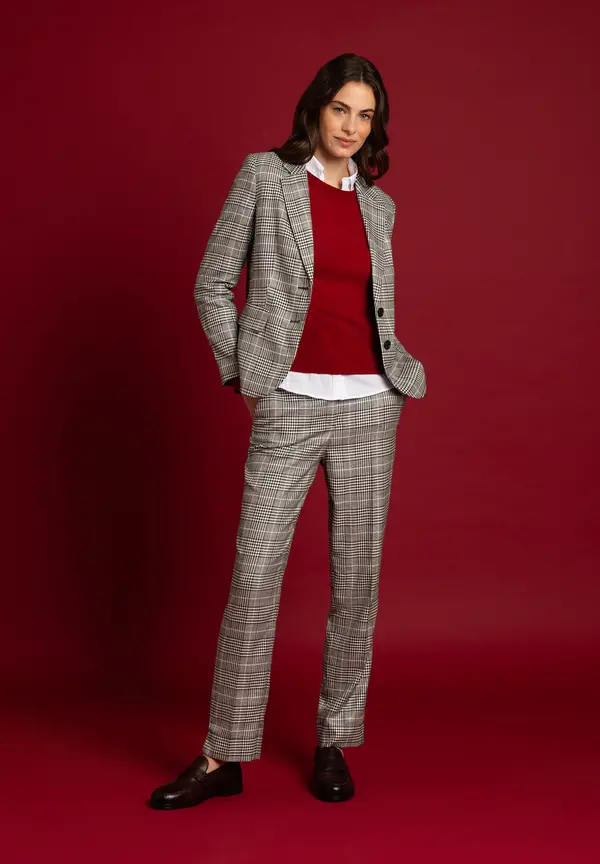 More & More Glencheck Blazer, Schwarz/ecru, Herbst-Kollektion