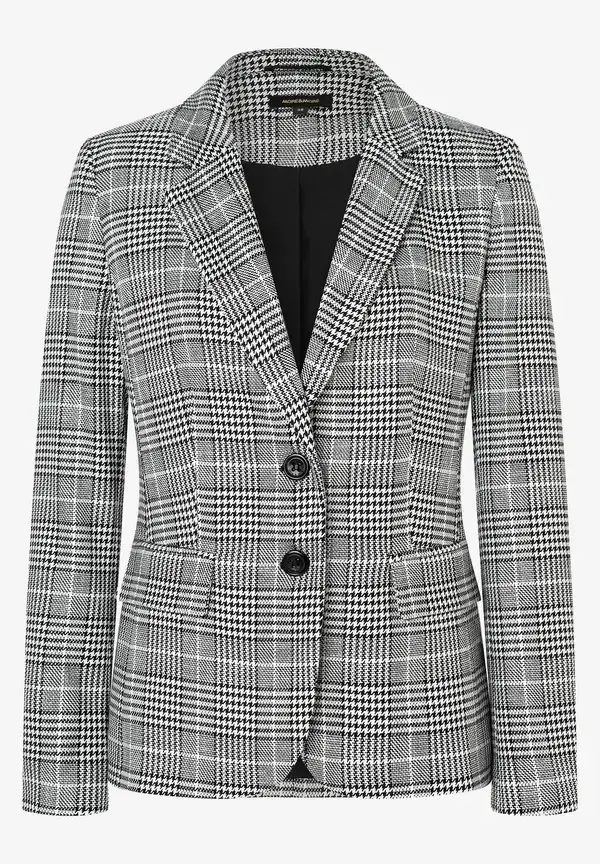 More & More Glencheck Blazer, Schwarz/ecru, Herbst-Kollektion