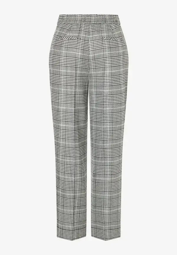 More & More Glencheck Hose, Schwarz/ecru, Herbst-Kollektion