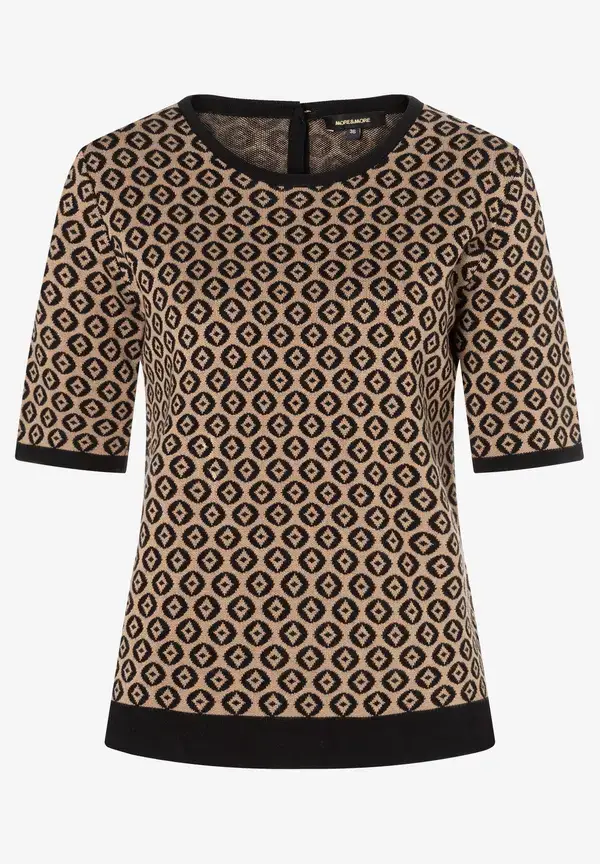 More & More Halbarm-Pullover Mit Jacquardmuster, Herbst-Kollektion