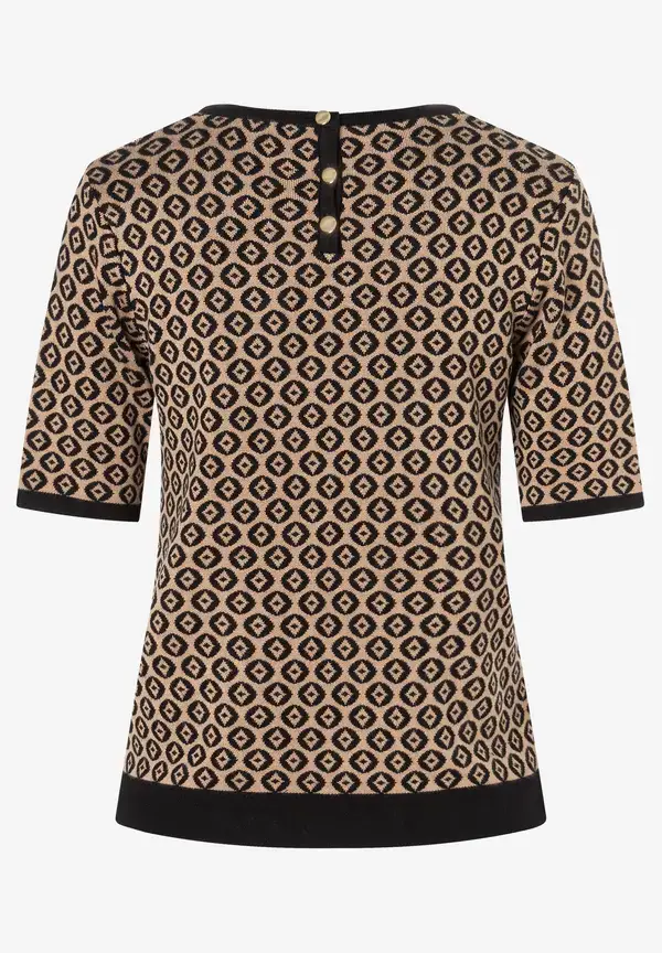 More & More Halbarm-Pullover Mit Jacquardmuster, Herbst-Kollektion