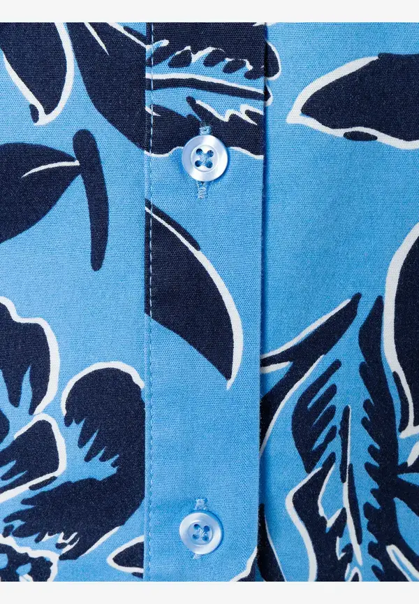 More & More Hemdbluse, Flowerprint, Hellblau/marine, Frühjahrs-Kollektion