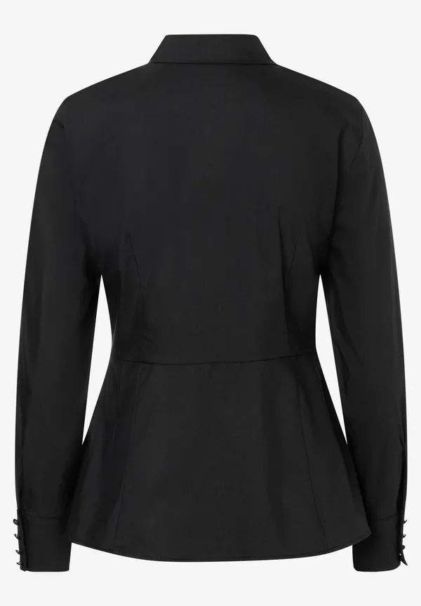 More & More Hemdbluse Mit Falten-Detail, Schwarz, Herbst-Kollektion