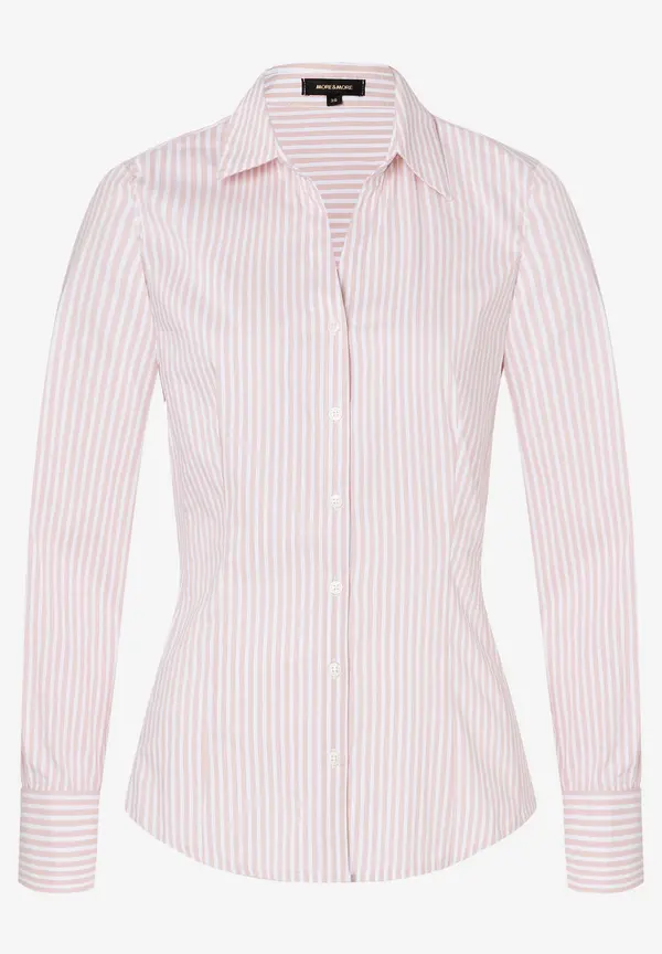 More & More Hemdbluse Mit Streifen, Rosa/weiß, Frühjahrs-Kollektion