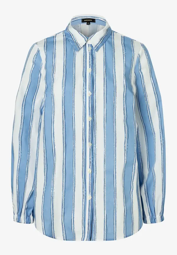 More & More Hemdbluse Mit Streifenprint, Blau/weiß, Frühjahrs-Kollektion