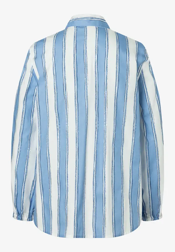 More & More Hemdbluse Mit Streifenprint, Blau/weiß, Frühjahrs-Kollektion
