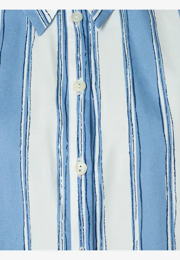 More & More Hemdbluse Mit Streifenprint, Blau/weiß, Frühjahrs-Kollektion