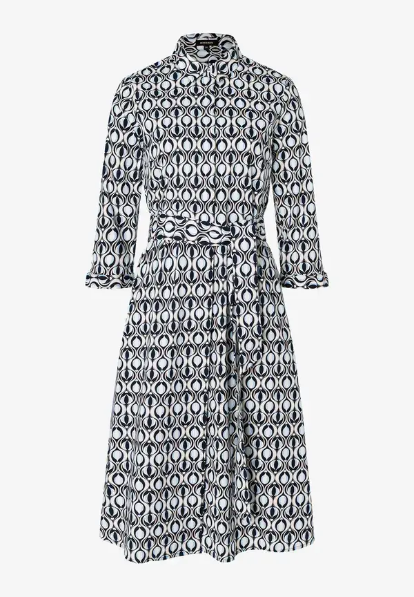 More & More Hemdblusenkleid, Grafischer Print, Marine/hellblau, Frühjahrs-Kollektion
