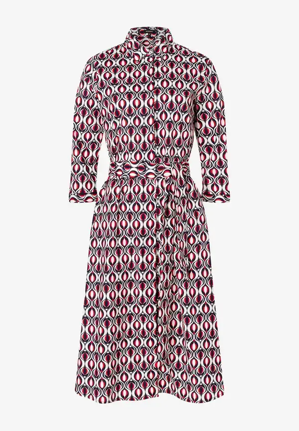 More & More Hemdblusenkleid, Grafischer Print, Marine/rot, Frühjahrs-Kollektion