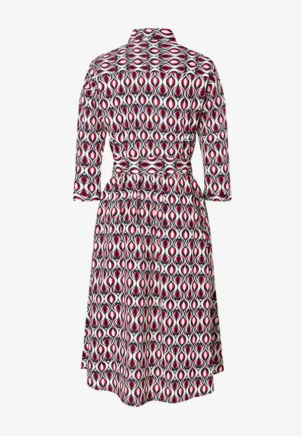 More & More Hemdblusenkleid, Grafischer Print, Marine/rot, Frühjahrs-Kollektion