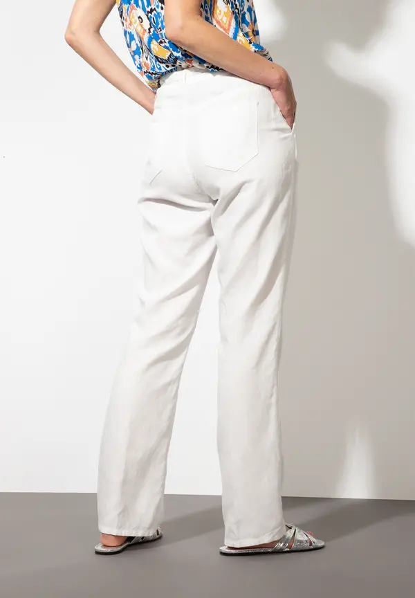 More & More Hose Mit Bindegürtel, Ecru, Sommer-Kollektion