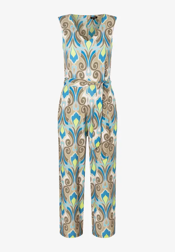 More & More Jersey Jumpsuit, Ornament-Print, Lime/khaki/blau