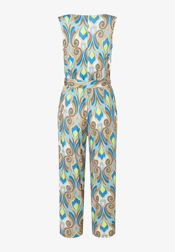 More & More Jersey Jumpsuit, Ornament-Print, Lime/khaki/blau