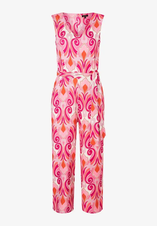 More & More Jersey Jumpsuit, Ornament-Print, Rosa/rot/pink
