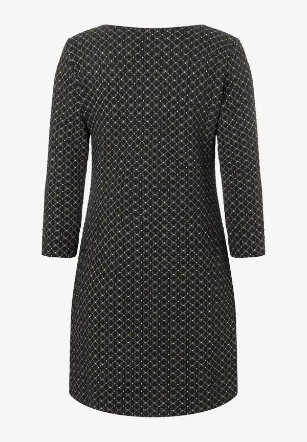More & More Jerseykleid Mit Struktur, Schwarz/beige, Herbst-Kollektion
