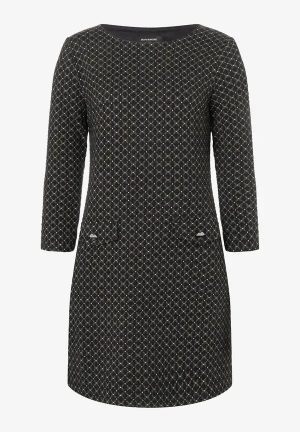 More & More Jerseykleid mit Struktur, schwarz/beige, Herbst-Kollektion