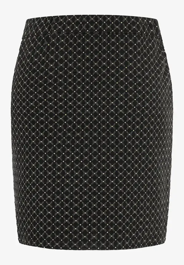 More & More Jerseyrock Mit Struktur, Schwarz/beige, Herbst-Kollektion