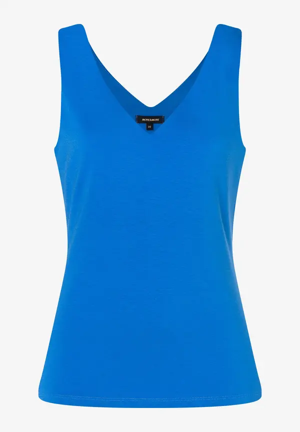 More & More Jerseytop Mit V-Ausschnitt, Magic Blue, Sommer-Kollektion