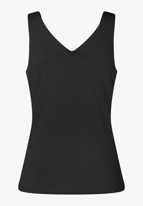 More & More Jerseytop Mit V-Ausschnitt, Schwarz, Sommer-Kollektion