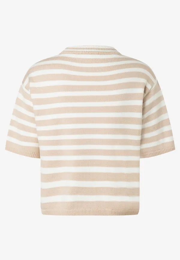 More & More Kurzer Ringelpullover, Beige/ecru, Frühjahrs-Kollektion