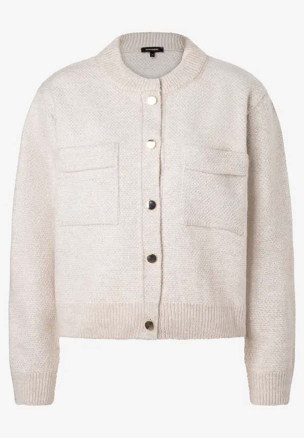 More & More Kurzer Strickblouson, Almond Melange, Herbst-Kollektion