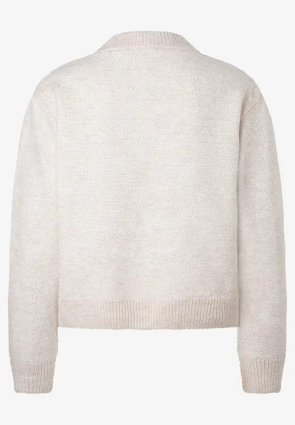 More & More Kurzer Strickblouson, Almond Melange, Herbst-Kollektion