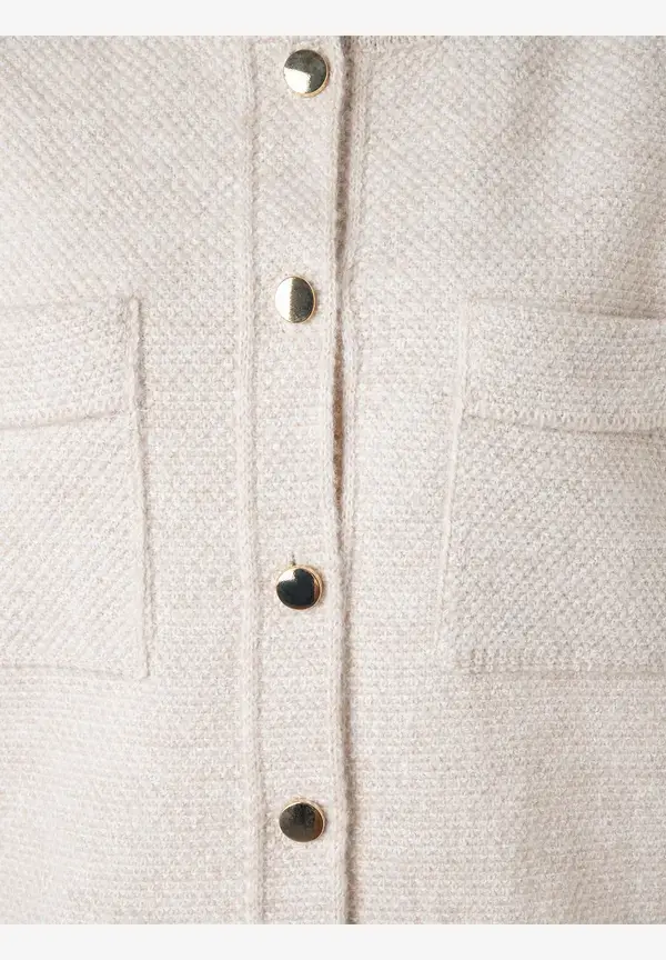 More & More Kurzer Strickblouson, Almond Melange, Herbst-Kollektion