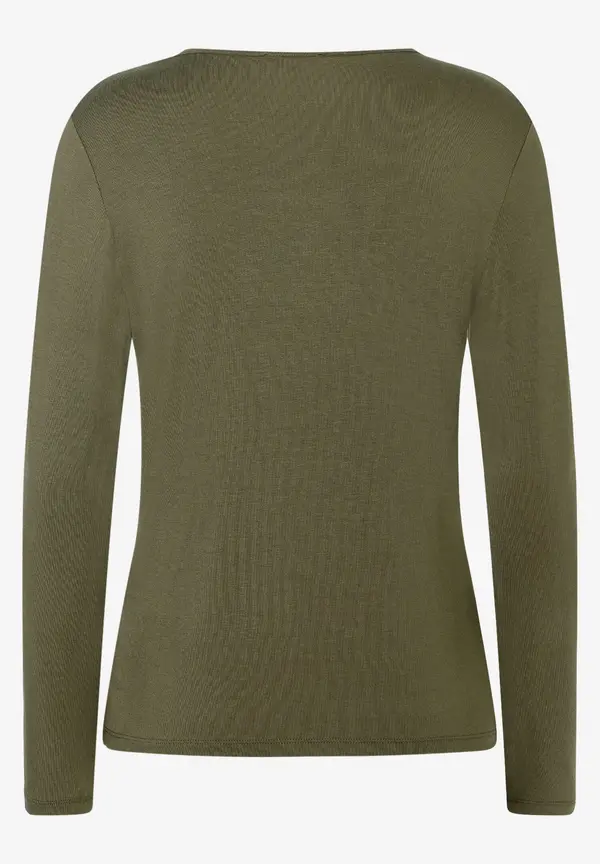 More & More Langarm-T-Shirt, Dunkelgrün, Winter-Kollektion