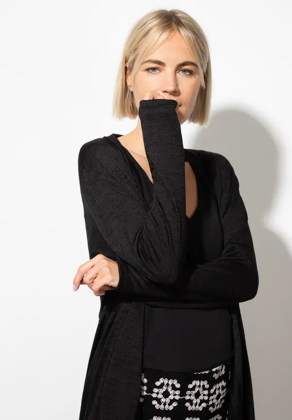 More & More Lange Jerseyjacke, Schwarz, Sommer-Kollektion