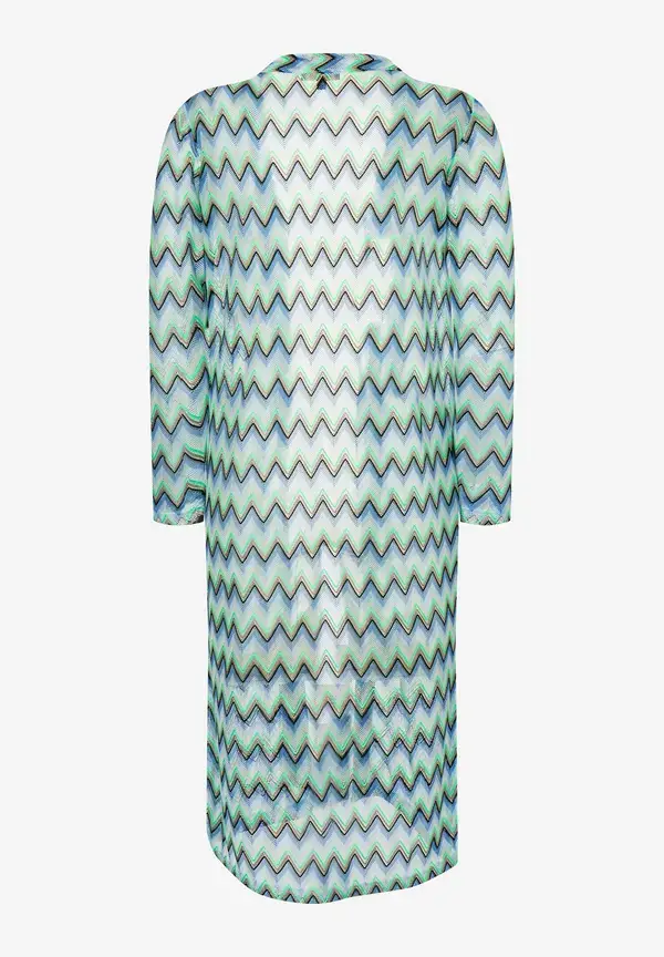 More & More Lange Jerseyjacke, Zick-Zack Dessin, Frühjahrs-Kollektion