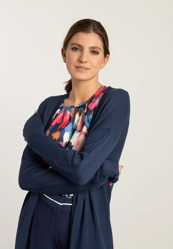 More & More Langer Cardigan, Estate Blue, Frühjahrs-Kollektion